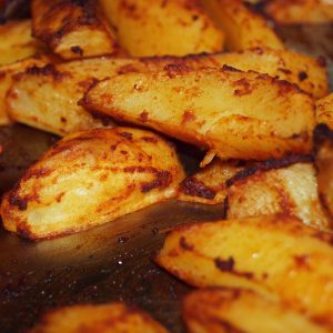 Crispy golden baked potatoes